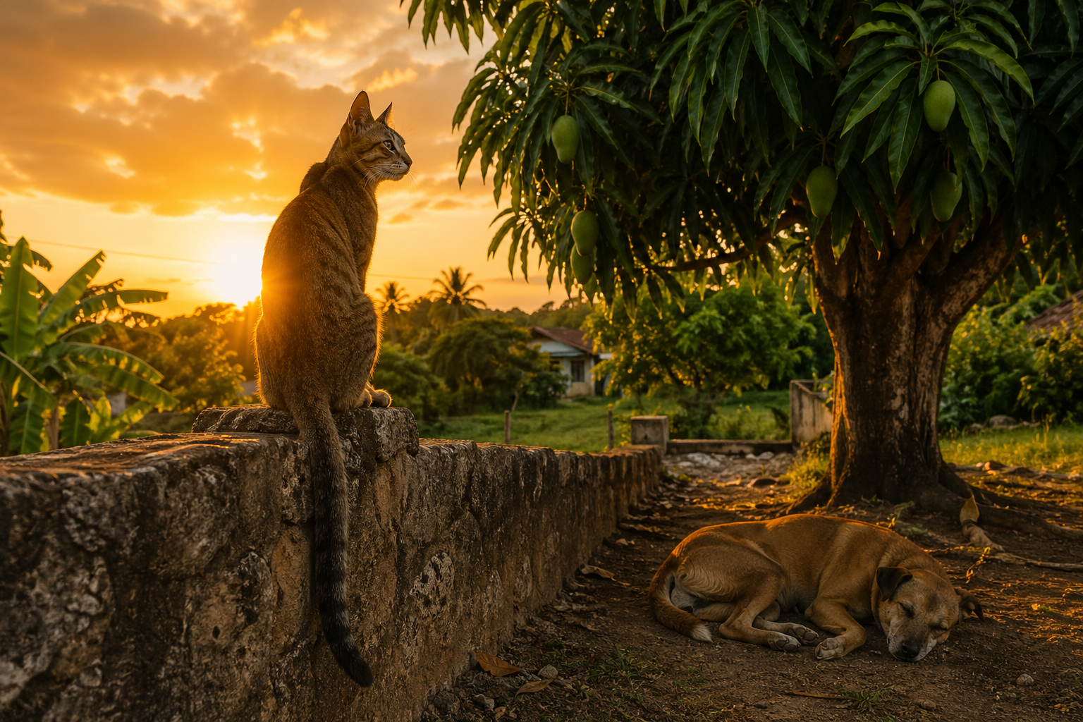 Not because puss have long tail mek him dog